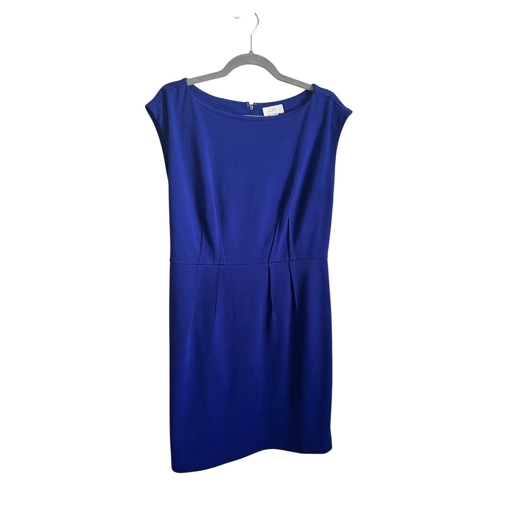 LOFT Royal Blue Sleeveless Boat Neck Sheath Dress Size 8 122-289650